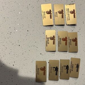 Hooters Gold Employee Badges